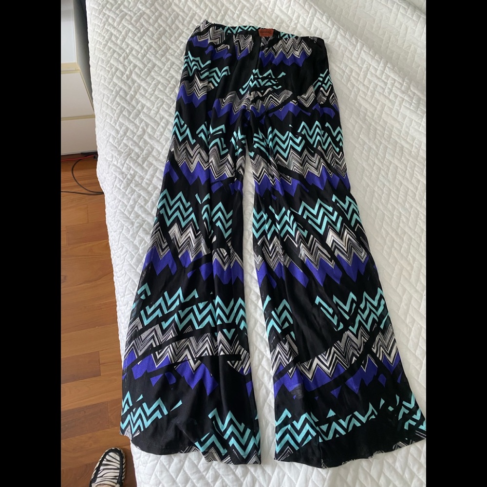 New Missoni Runway Knit Zigzag Pattern Pants M - image 2